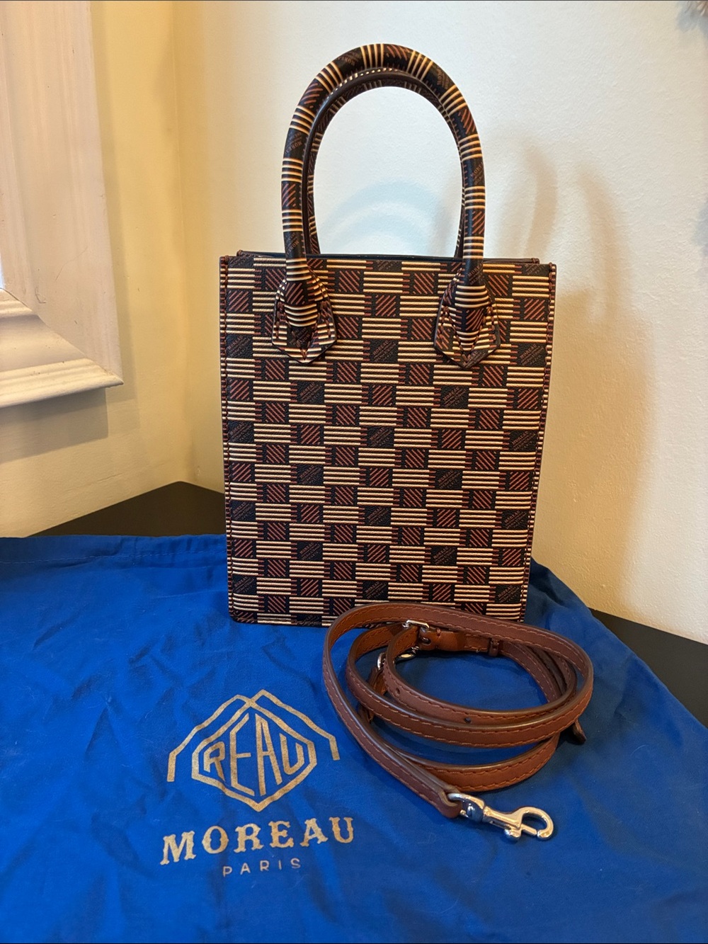 Moreau Paris Suite XS Classic Monogram Canvas Top-handle Bag Made in Italy